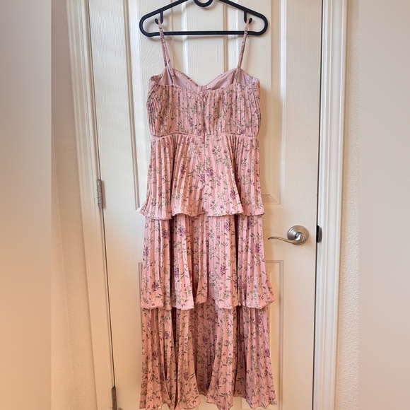 Lulu's Cascading Floral Midi Tiered spaghetti strap Floral Dress Small - Picture 4 of 14